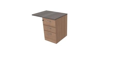 COMFORT 3D DESK HIGH PEDESTAL W800mm x D600 HAVANA / CEDAR