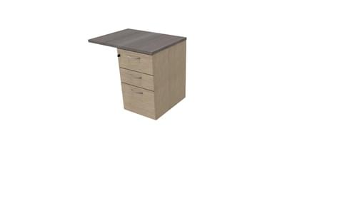 COMFORT 3D DESK HIGH PEDESTAL W800mm x D600 BLEACHED OAK / CEDAR