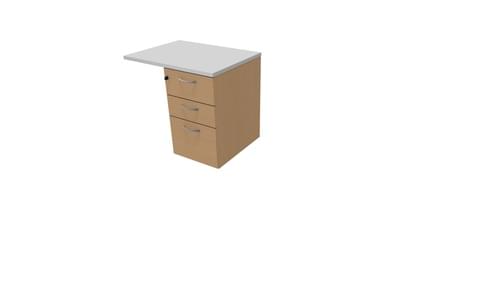 COMFORT 3D DESK HIGH PEDESTAL W800mm x D600 BEECH / LIGHT GREY