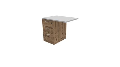 COMFORT 3D DESK HIGH PEDESTAL W800mm x D600 TIMBER / LIGHT GREY
