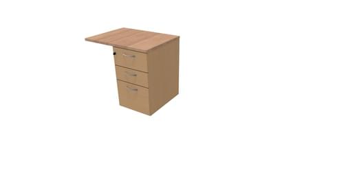 COMFORT 3D DESK HIGH PEDESTAL W800mm x D600 BEECH / HAVANA