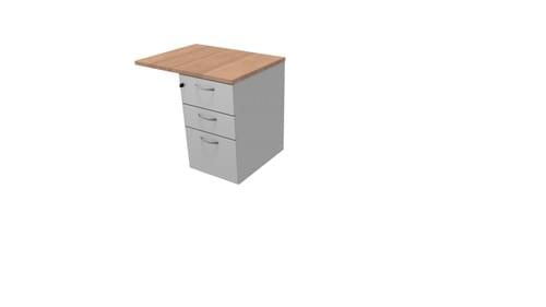 COMFORT 3D DESK HIGH PEDESTAL W800mm x D600 LIGHT GREY / HAVANA