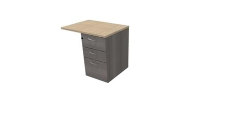 COMFORT 3D DESK HIGH PEDESTAL W800mm x D600 CEDAR / BLEACHED OAK