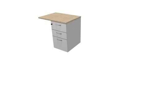 COMFORT 3D DESK HIGH PEDESTAL W800mm x D600 LIGHT GREY/BLEAC.OAK