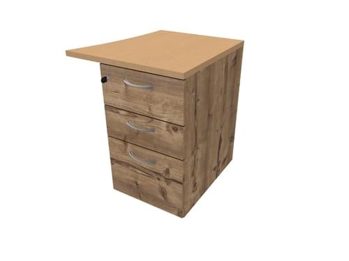 COMFORT 3D D/H PEDESTAL- R/HAND WAVE W500mm TIMBER / BEECH