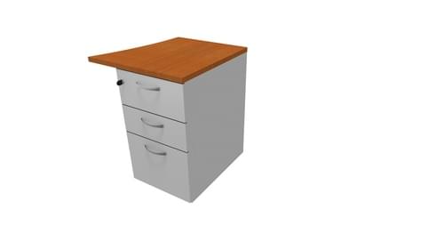 COMFORT 3D D/H PEDESTAL- R/HAND WAVE W500mm LIGHT GREY / CHERRY