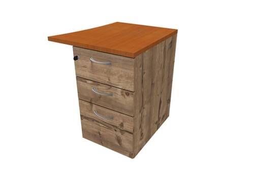 COMFORT 3D D/H PEDESTAL- R/HAND WAVE W500mm TIMBER / CHERRY