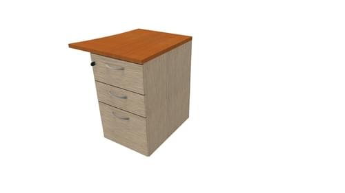 COMFORT 3D D/H PEDESTAL- R/HAND WAVE W500mm BLEACHED OAK / CHERR