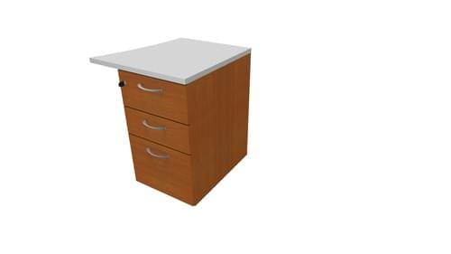 COMFORT 3D D/H PEDESTAL- R/HAND WAVE W500mm CHERRY / LIGHT GREY