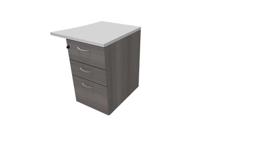 COMFORT 3D D/H PEDESTAL- R/HAND WAVE W500mm CEDAR / LIGHT GREY