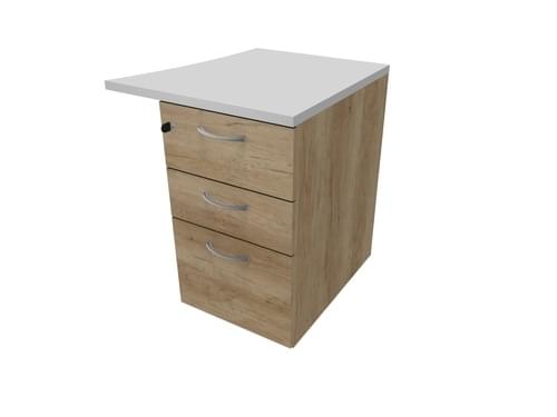 COMFORT 3D D/H PEDESTAL- R/HAND WAVE W500mm NEBRASKA OAK / LIGHT GREY