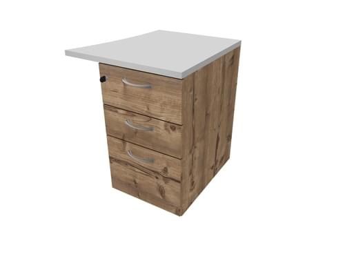 COMFORT 3D D/H PEDESTAL- R/HAND WAVE W500mm TIMBER / LIGHT GREY