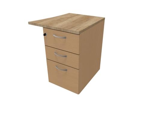 COMFORT 3D D/H PEDESTAL- R/HAND WAVE W500mm BEECH / NEBRASKA OAK