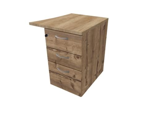 COMFORT 3D D/H PEDESTAL- R/HAND WAVE W500mm TIMBER / NEBRASKA OAK