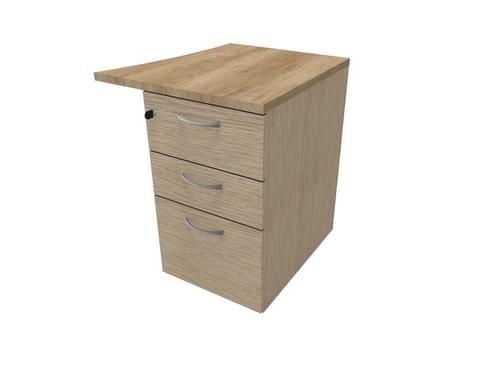 COMFORT 3D D/H PEDESTAL- R/HAND WAVE W500mm BLEACHED OAK / NEBRASKA OAK
