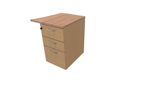 COMFORT 3D D/H PEDESTAL- R/HAND WAVE W500mm BEECH / HAVANA