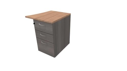 COMFORT 3D D/H PEDESTAL- R/HAND WAVE W500mm CEDAR / HAVANA