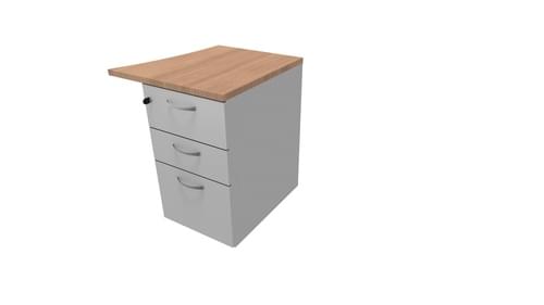 COMFORT 3D D/H PEDESTAL- R/HAND WAVE W500mm LIGHT GREY / HAVANA