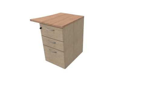 COMFORT 3D D/H PEDESTAL- R/HAND WAVE W500mm BLEACHED OAK/HAVANA