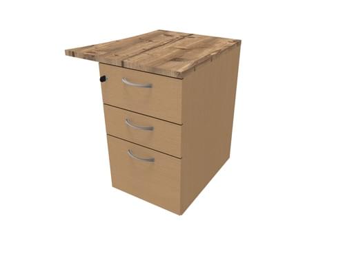 COMFORT 3D D/H PEDESTAL- R/HAND WAVE W500mm BEECH / BLACK