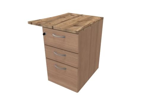 COMFORT 3D D/H PEDESTAL- R/HAND WAVE W500mm HAVANA / TIMBER