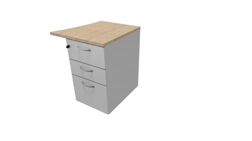 COMFORT 3D D/H PEDESTAL- R/HAND WAVE W500mm LIGHT GREY/BLEAC.OAK