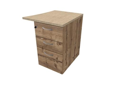 COMFORT 3D D/H PEDESTAL- R/HAND WAVE W500mm TIMBER / BLEACHED OAK