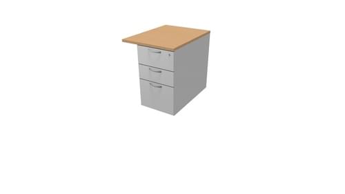 COMFORT 3D DESK HIGH PEDESTAL W600mm x D800 LIGHT GREY / BEECH