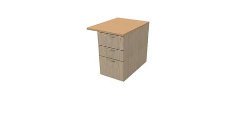 COMFORT 3D DESK HIGH PEDESTAL W600mm x D800 BLEACHED OAK / BEECH