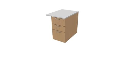 COMFORT 3D DESK HIGH PEDESTAL W600mm x D800 BEECH / LIGHT GREY