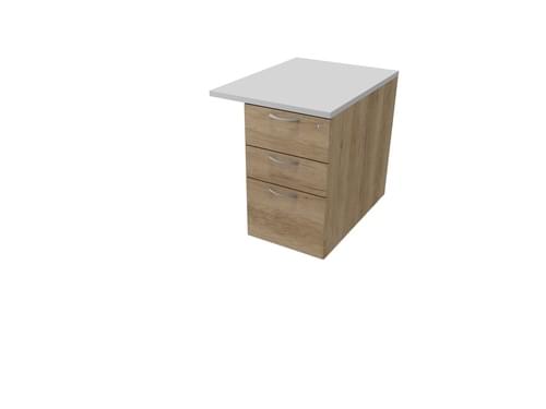COMFORT 3D DESK HIGH PEDESTAL W600mm x D800 NEBRASKA OAK / LIGHT GREY