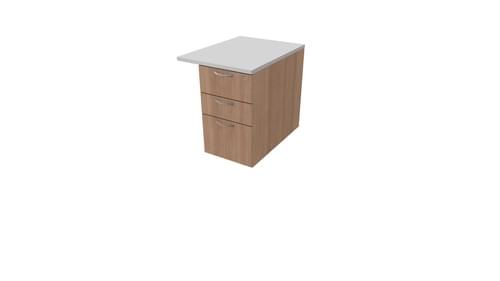COMFORT 3D DESK HIGH PEDESTAL W600mm x D800 HAVANA / LIGHT GREY