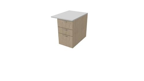 COMFORT 3D DESK HIGH PEDESTAL W600mm x D800 BLEA. OAK/LIGHT GREY