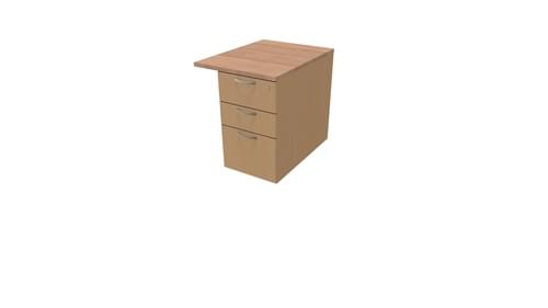 COMFORT 3D DESK HIGH PEDESTAL W600mm x D800 BEECH / HAVANA