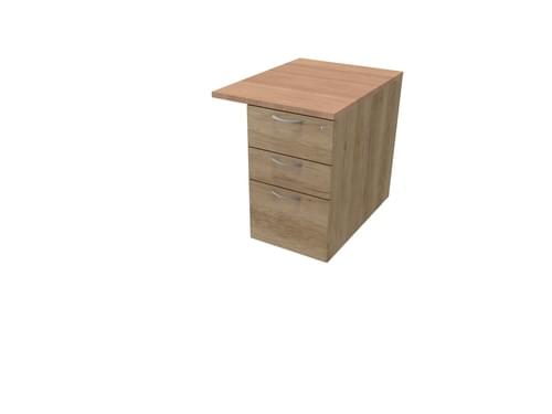 COMFORT 3D DESK HIGH PEDESTAL W600mm x D800 NEBRASKA OAK / HAVANA