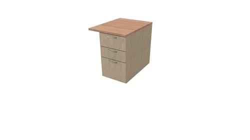COMFORT 3D DESK HIGH PEDESTAL W600mm x D800 BLEACHED OAK/HAVANA