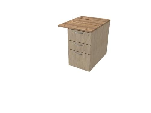 COMFORT 3D DESK HIGH PEDESTAL W600mm x D800 BLEACHED OAK / TIMBER