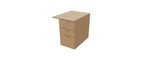 COMFORT 3D DESK HIGH PEDESTAL W600mm x D800 BEECH / BLEACHED OAK