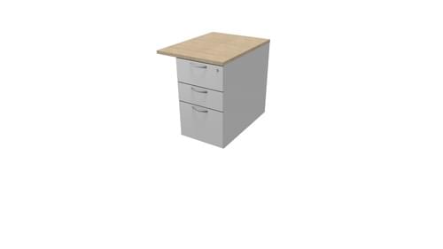 COMFORT 3D DESK HIGH PEDESTAL W600mm x D800 LIGHT GREY/BLEAC.OAK