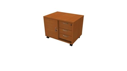 COMFORT MOBILE CONSOLE + 3D PEDESTAL CHERRY / ALUMINIUM