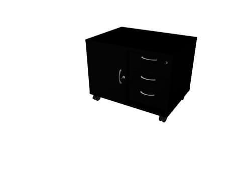 COMFORT MOBILE CONSOLE + 3D PEDESTAL BLACK / ALUMINIUM