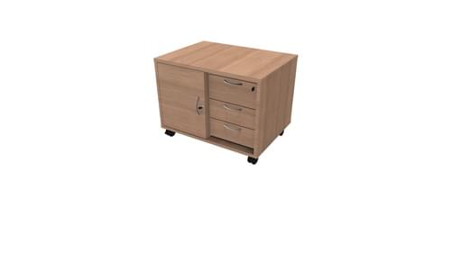 COMFORT MOBILE CONSOLE + 3D PEDESTAL HAVANA / ALUMINIUM