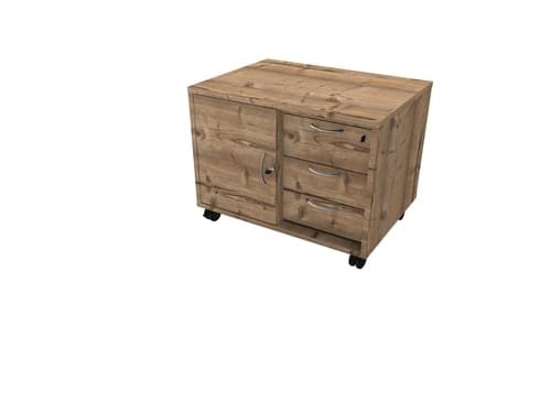 COMFORT MOBILE CONSOLE + 3D PEDESTAL TIMBER / ALUMINIUM