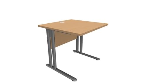 ESSENTIEL, STRAIGHT DESK 800mm C/LEVER LEG BEECH/ALUMINIUM
