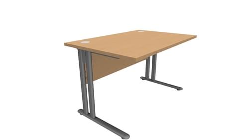 ESSENTIEL, STRAIGHT DESK 1200mm C/LEVER LEG BEECH/ALUMINIUM