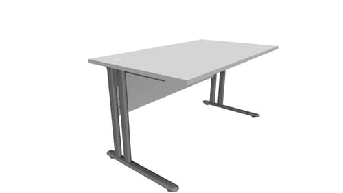 ESSENTIEL, STRAIGHT DESK 1400mm C/LEVER LEG GREY / ALUMINIUM