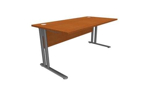 ESSENTIEL, STRAIGHT DESK 1600mm C/LEVER LEG CHERRY / ALUMINIUM