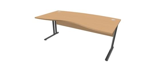 ESSENTIEL, MANAGER DOUBLE WAVE 1800mm C/LEVER LEG ST BEECH/ALUMINIUM