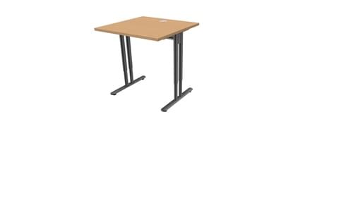 ESSENTIEL, STRAIGHT DESK 800mm D80 ADJUSTABLE I LEG BEECH/ALUMINIUM