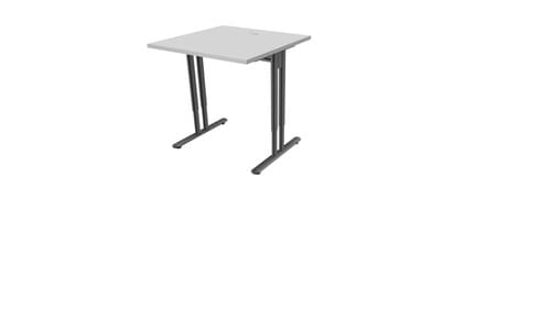 ESSENTIEL, STRAIGHT DESK 800mm D80 ADJUSTABLE I LEG GREY / ALUMINIUM